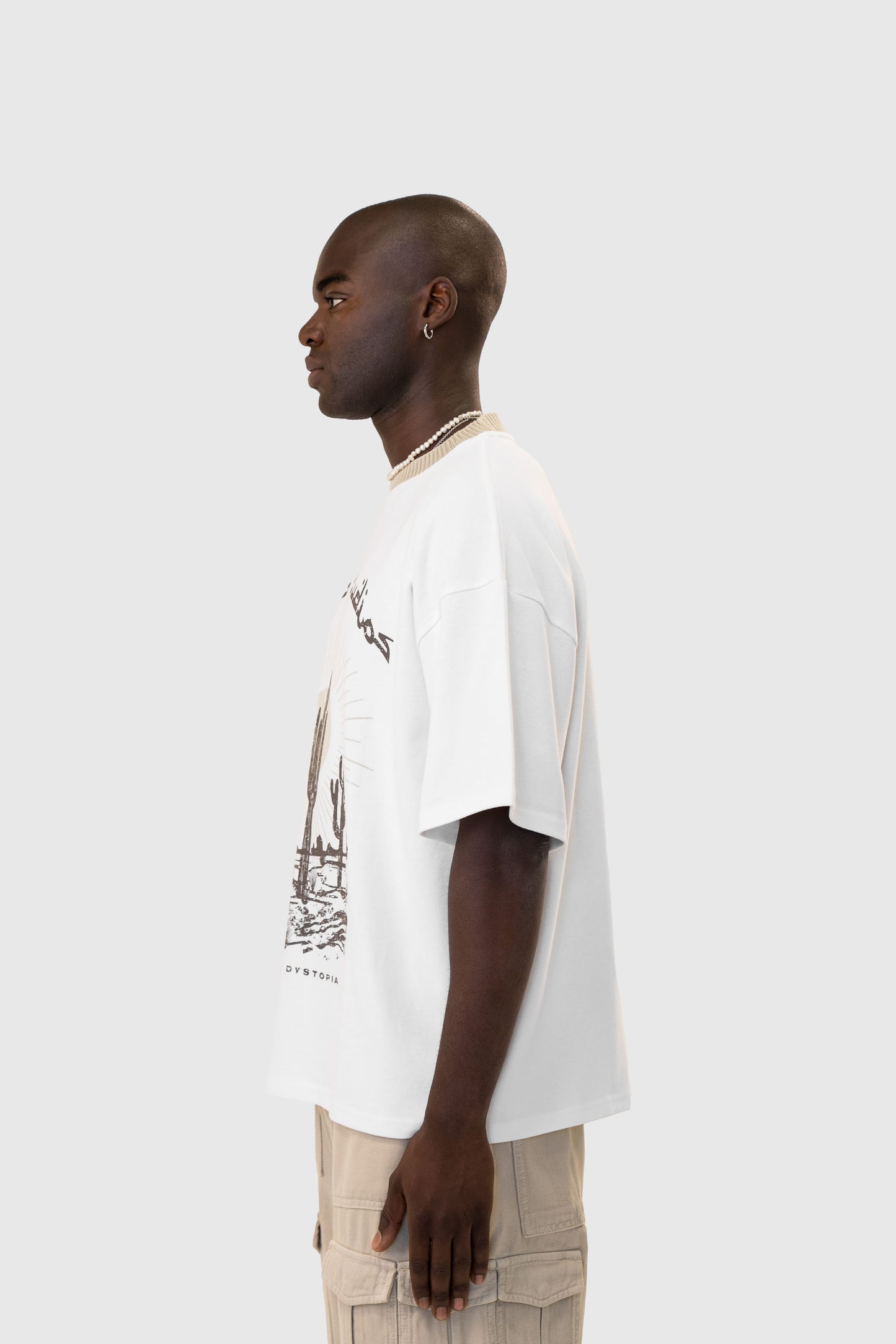 KNIT COLLAR T-SHIRT